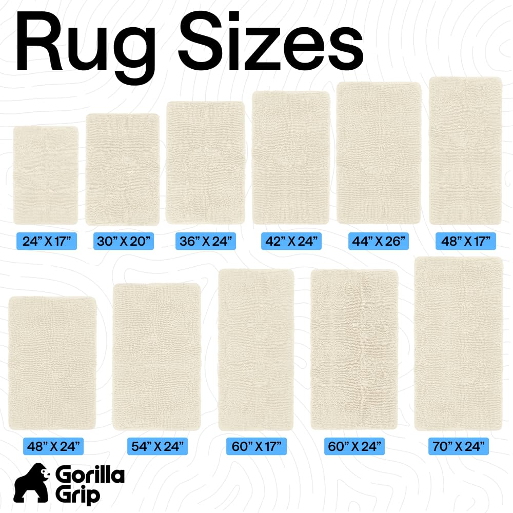 Non-slip TP rubber backing prevents slipping on bathroom floors
