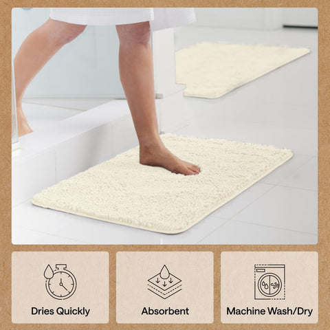 Quick-drying GORILLA GRIP bath mat maintains softness and cleanliness