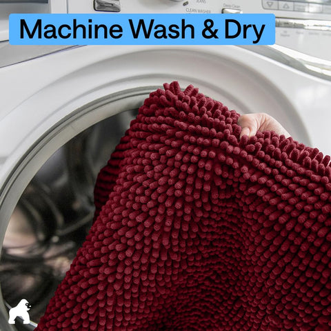 Warm burgundy color adds style and comfort to the bath.