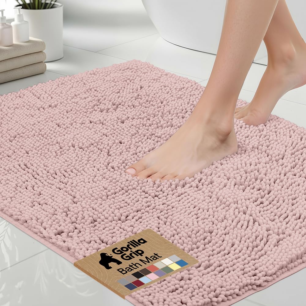GORILLA GRIP bath rug mat 36x24 in full view with plush chenille texture