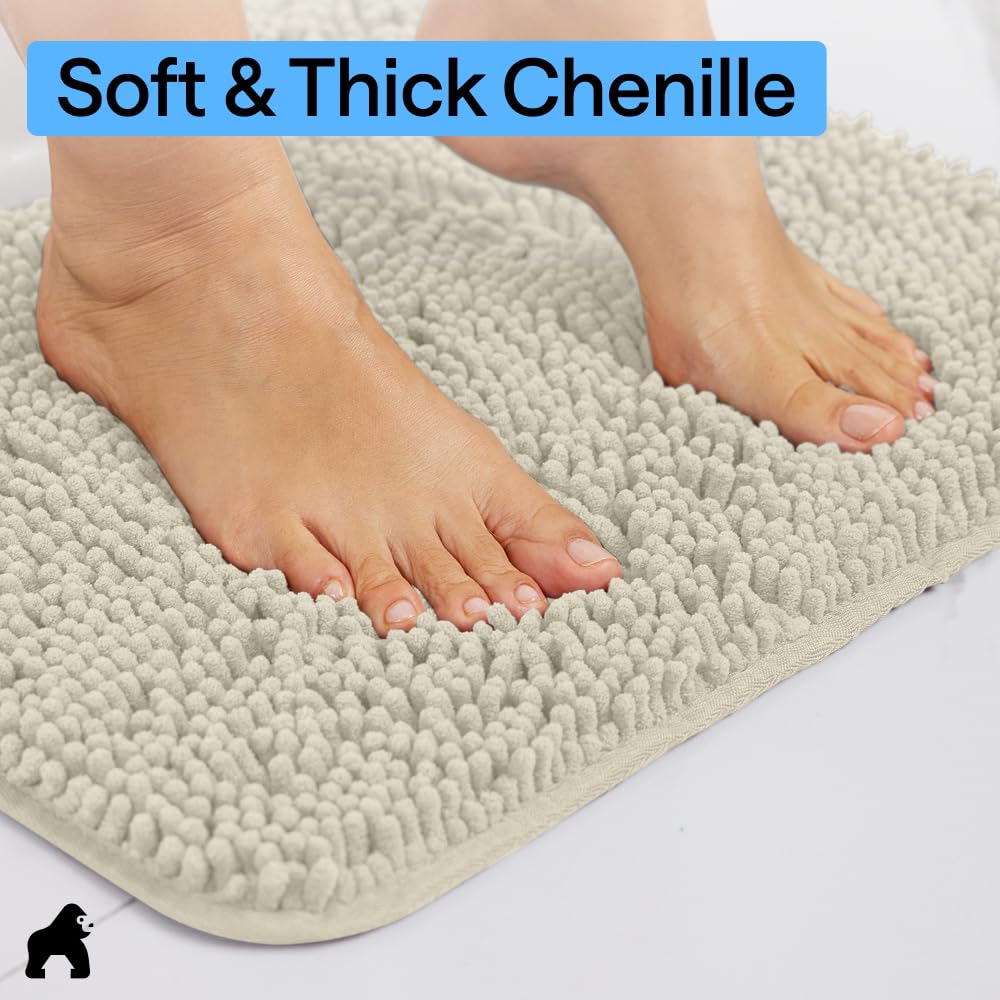 GORILLA GRIP 36x24 textured backing demonstrates reliable grip on wet bathroom floors