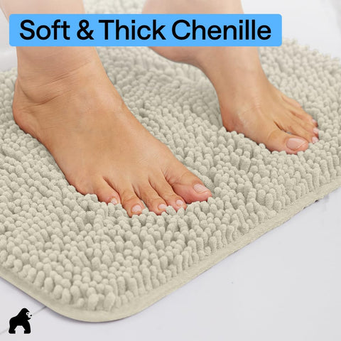 GORILLA GRIP 36x24 textured backing demonstrates reliable grip on wet bathroom floors
