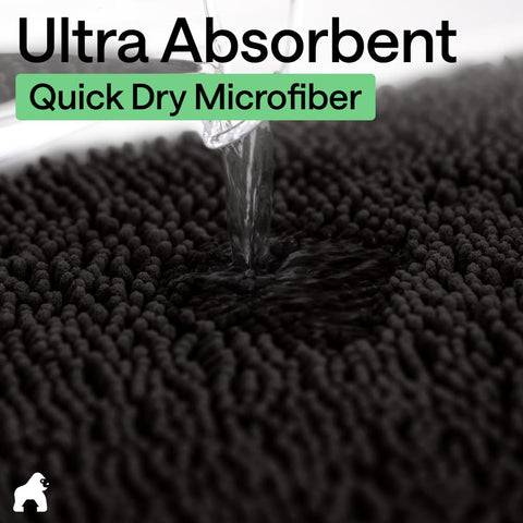 Fade-resistant microfiber on GORILLA GRIP bath rug mat preserves color