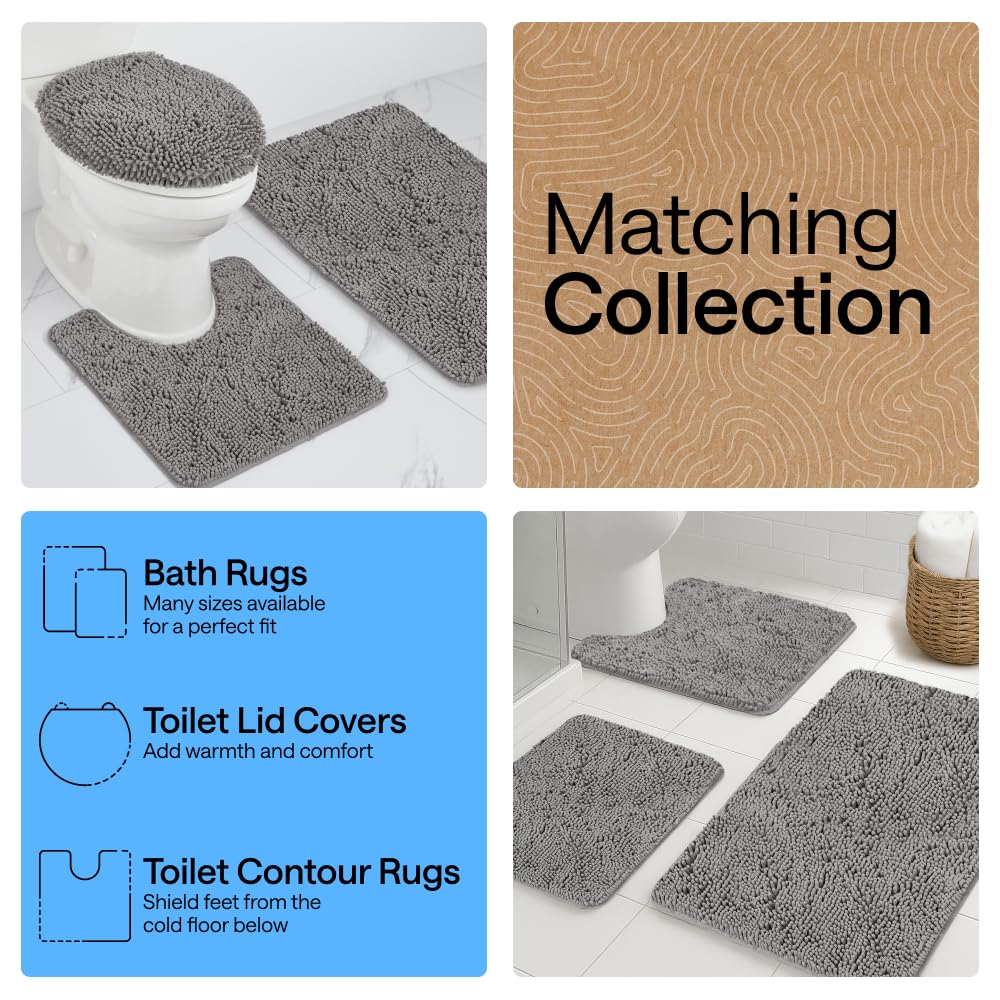 GORILLA GRIP bath rug mat part of chenille collection for cohesive style