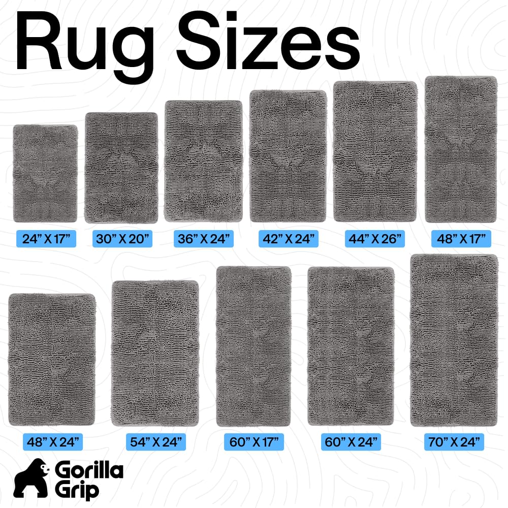 GORILLA GRIP bath rug mat gray decor blends with modern bathrooms