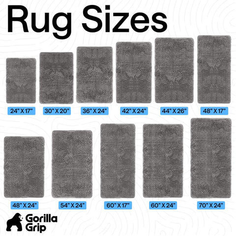 GORILLA GRIP bath rug mat gray decor blends with modern bathrooms