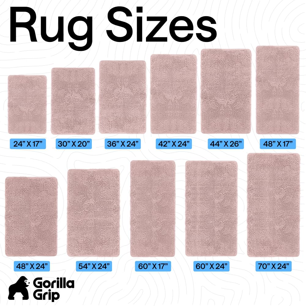 GORILLA GRIP bath rug mat dusty rose floor adds warmth