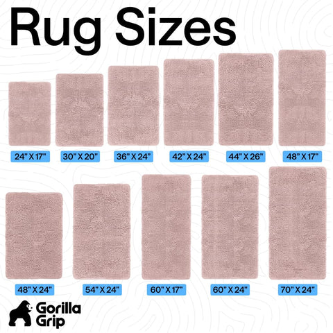 GORILLA GRIP bath rug mat dusty rose floor adds warmth