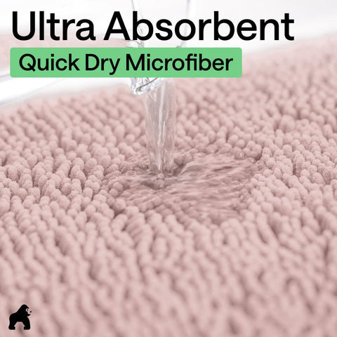 GORILLA GRIP bath rug mat quick-dry microfiber dries rapidly