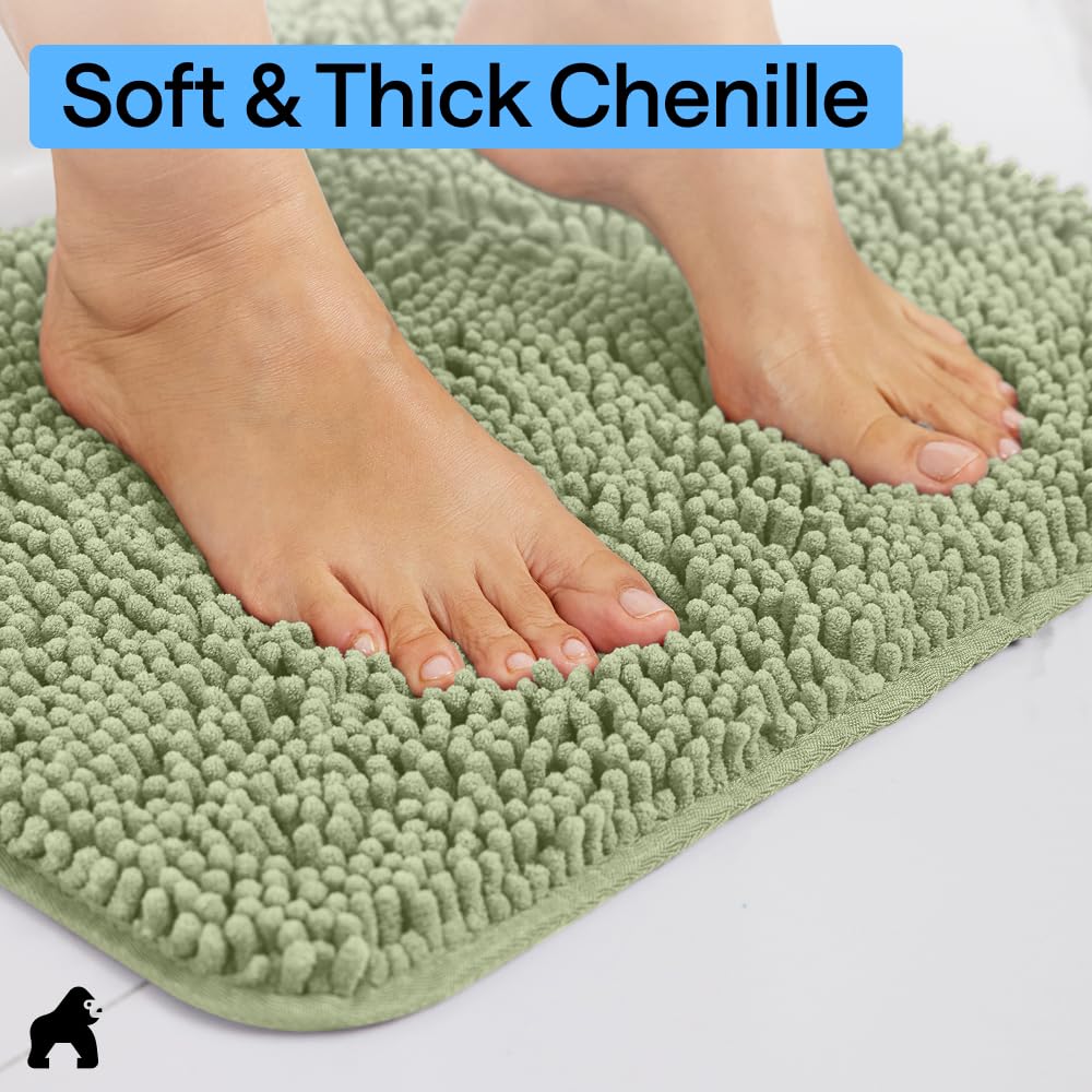 GORILLA GRIP textured TP rubber backing on bath rug for stability