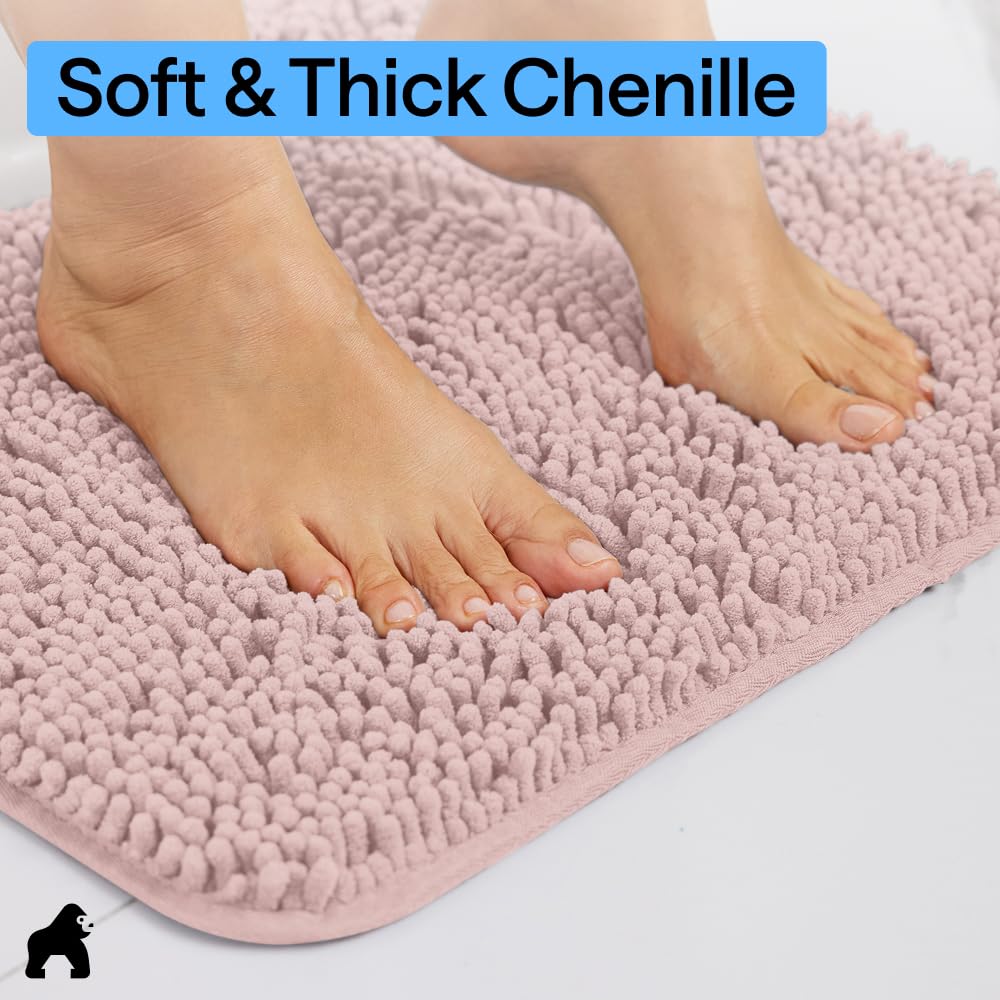GORILLA GRIP bath rug mat textured TP rubber backing for stability