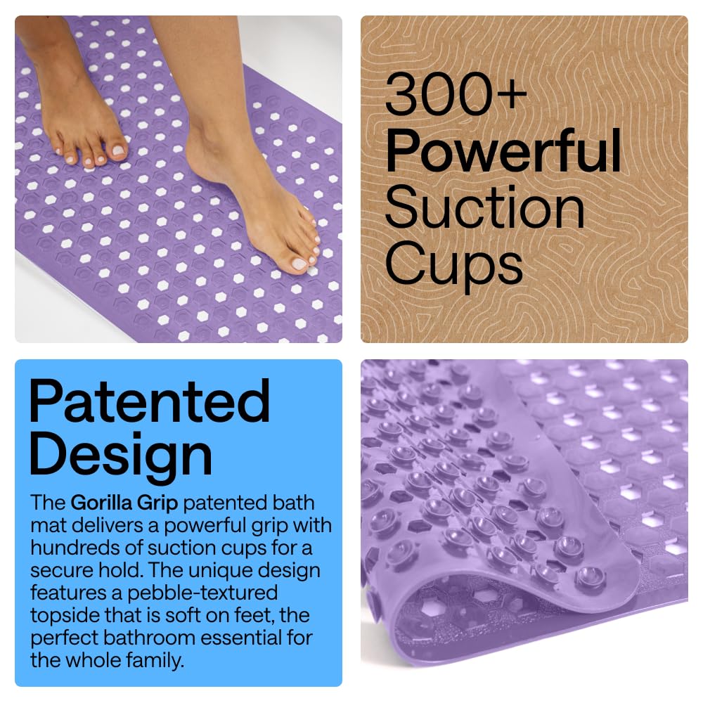 GORILLA GRIP pebble-textured topside for soft, comfortable footing.