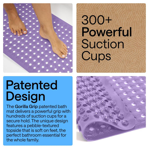 GORILLA GRIP pebble-textured topside for soft, comfortable footing.
