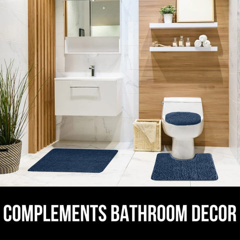GORILLA GRIP navy lid cover adds durable color to any bathroom.