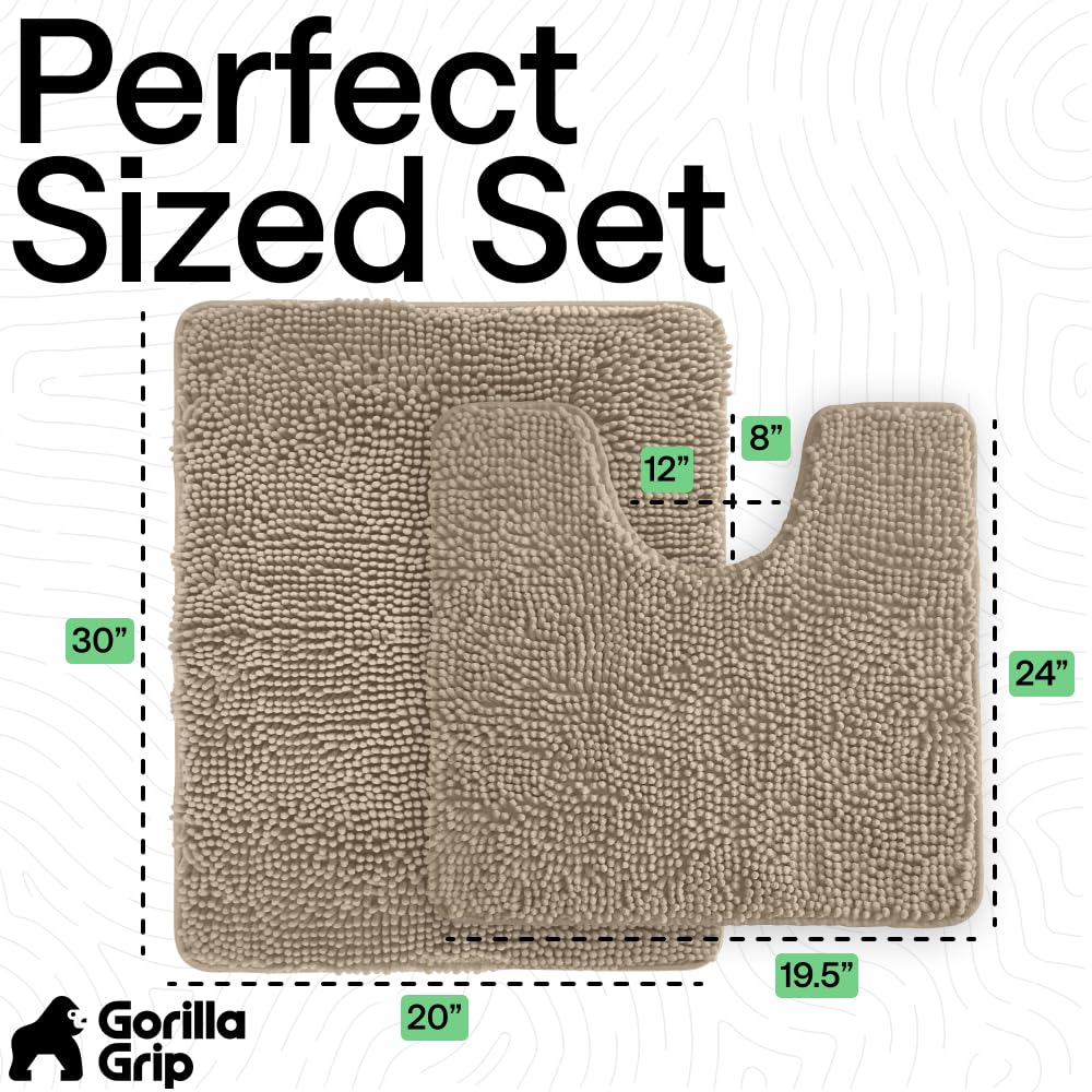 Gorilla Grip gray-beige color complements any bathroom decor.