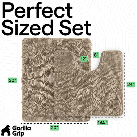 Gorilla Grip gray-beige color complements any bathroom decor.