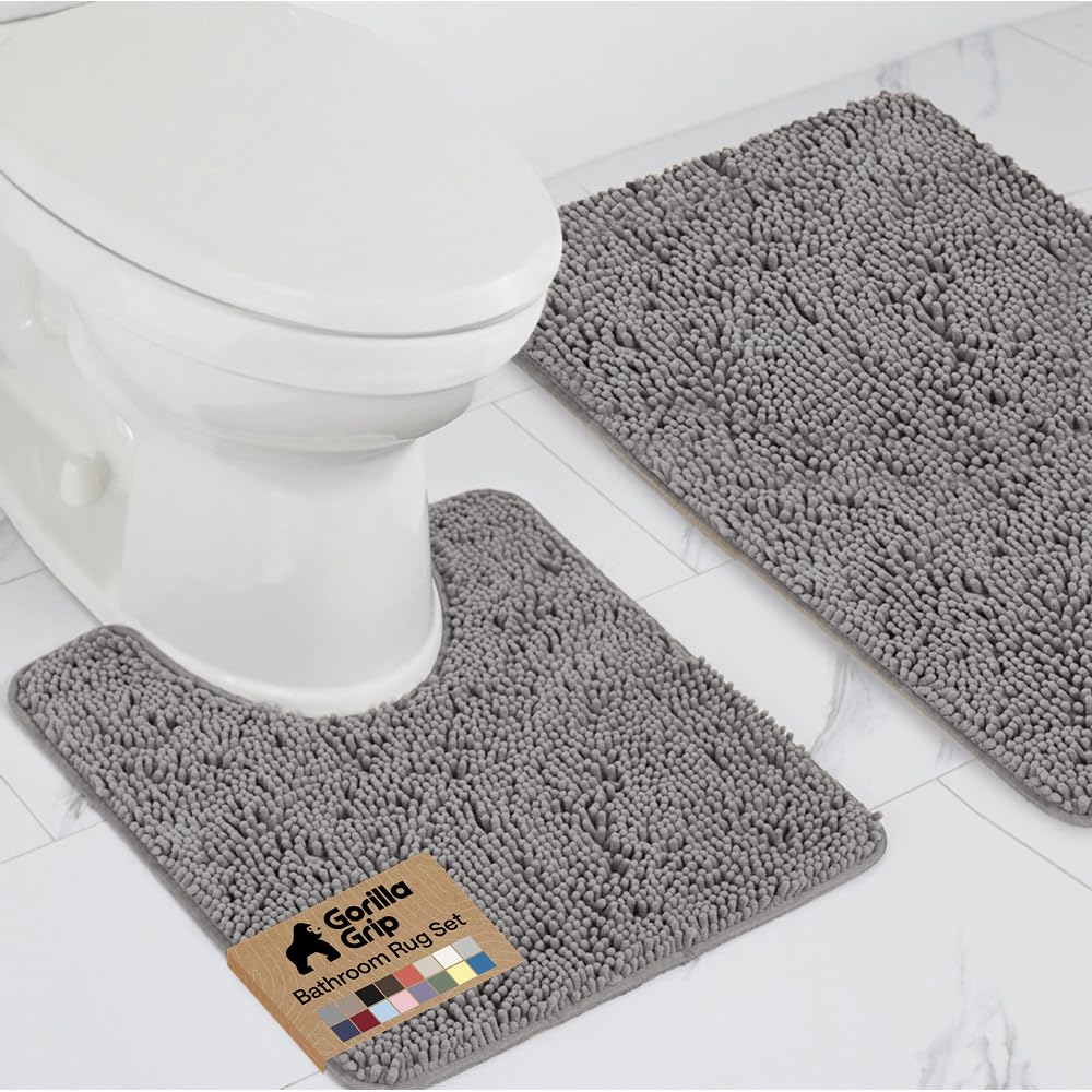 GORILLA GRIP bathroom rug soft chenille for cozy feet and warmth