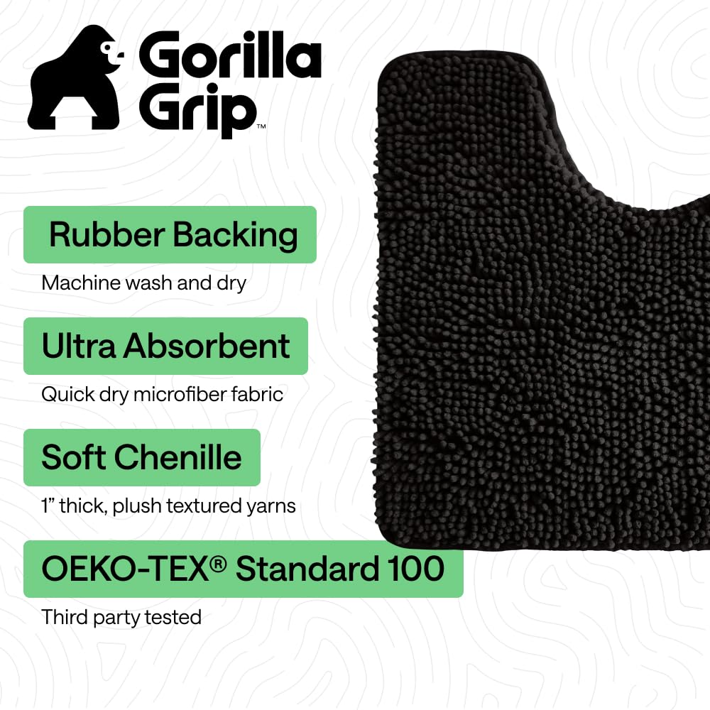 GORILLA GRIP rug highlights ultra-absorbent pile soaking moisture quickly