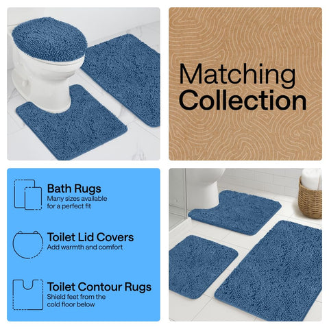 GORILLA GRIP blue bath rug 36x24 adding soft color to bathroom