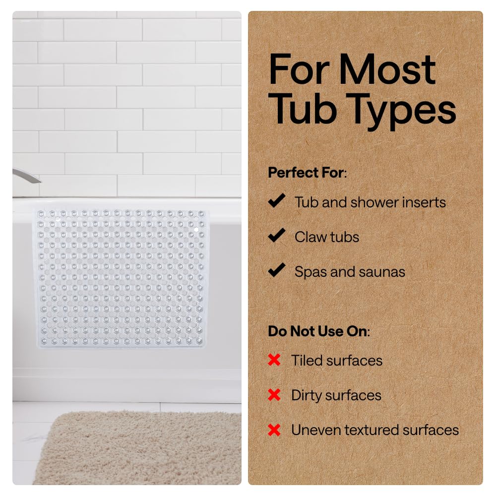 GORILLA GRIP BPA-free bath mat for family-friendly use.