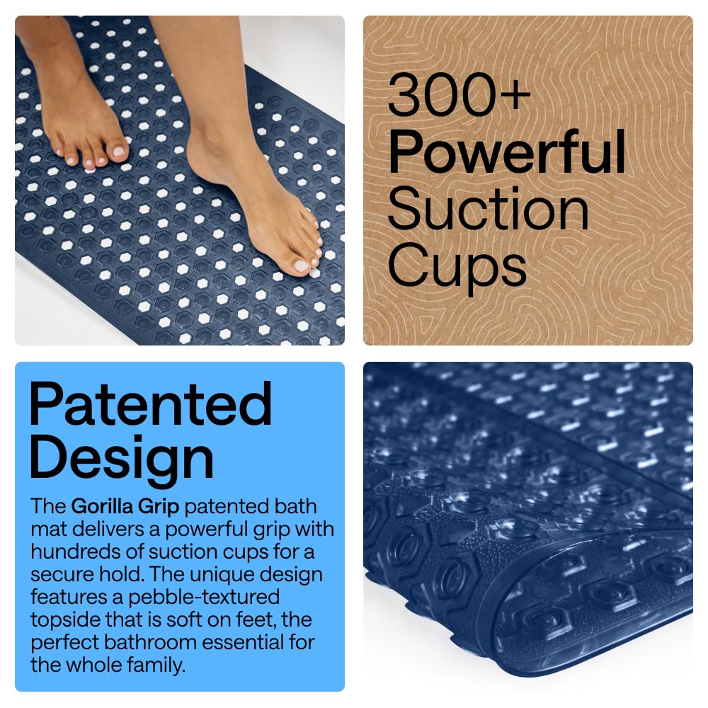 GORILLA GRIP BPA-free hexagon texture provides a soft, comfortable surface for bare feet.