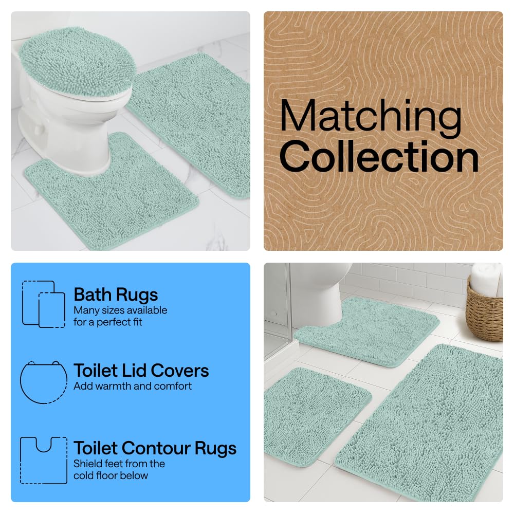 Gorilla Grip chenille collection complements bathroom decor and lids.