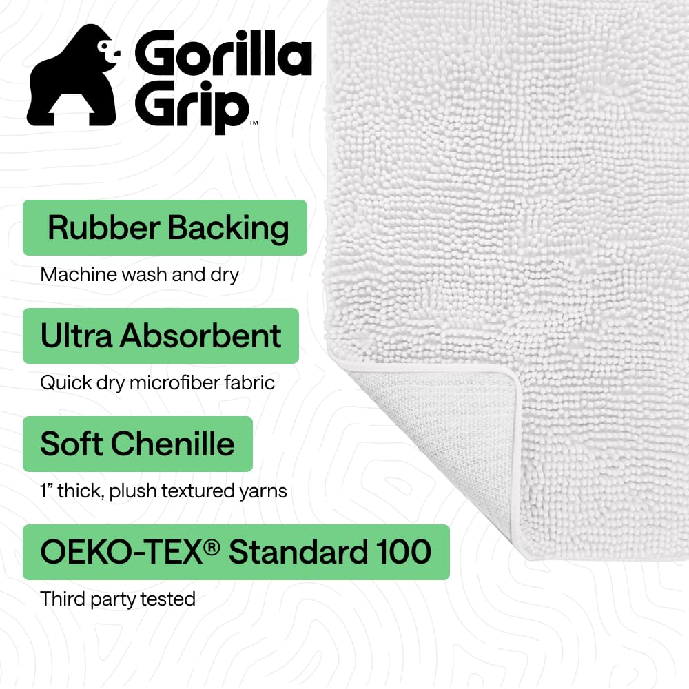 GORILLA GRIP chenille-soft-pile-closeup shows dense fibers absorbing moisture quickly