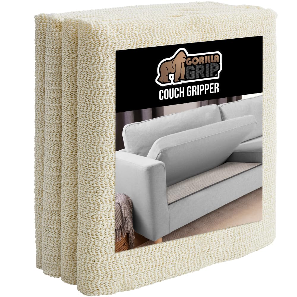 GORILLA GRIP couch pad in use to prevent slipping on a bed.