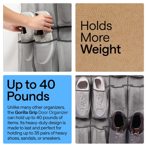 Gorilla Grip deep breathable mesh pockets promote airflow and easy viewing.