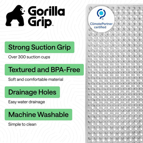 GORILLA GRIP drain holes promote quick water flow under the mat