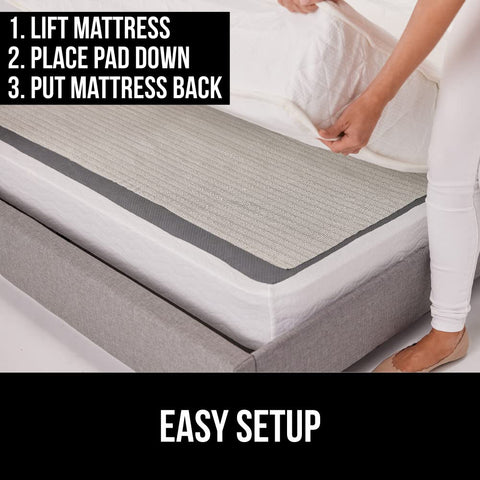 Easy trim-to-fit feature shown cutting the pad with scissors