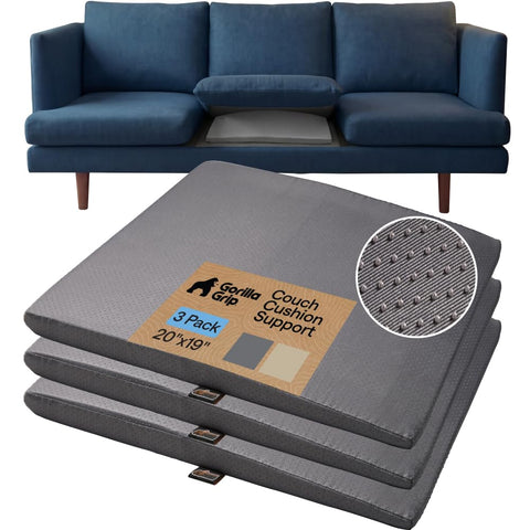 GORILLA GRIP ergonomic couch cushion support on a sofa provides steady seating.