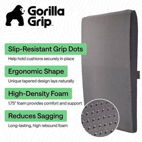 GORILLA GRIP ergonomic curve design hugs the couch frame for balanced support.
