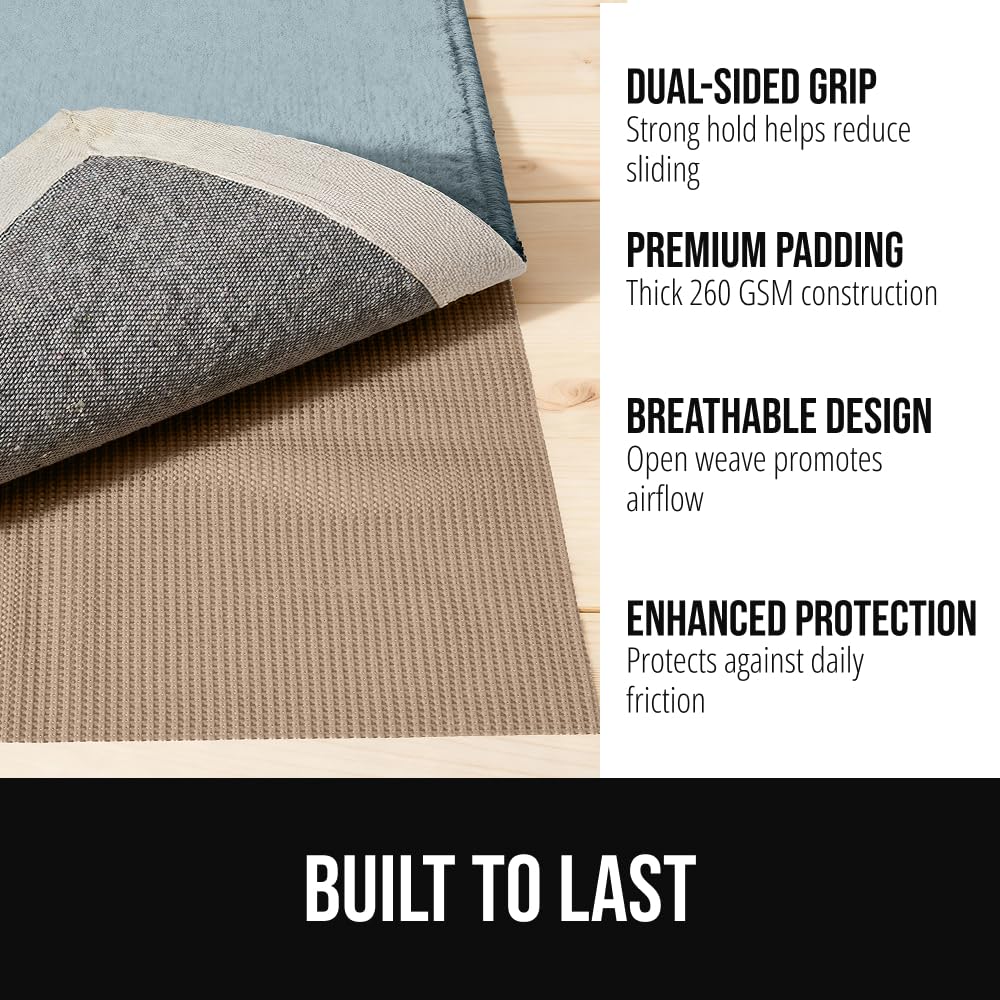 GORILLA GRIP extra-thick padding offers soft underfoot comfort and reduced floor impact.