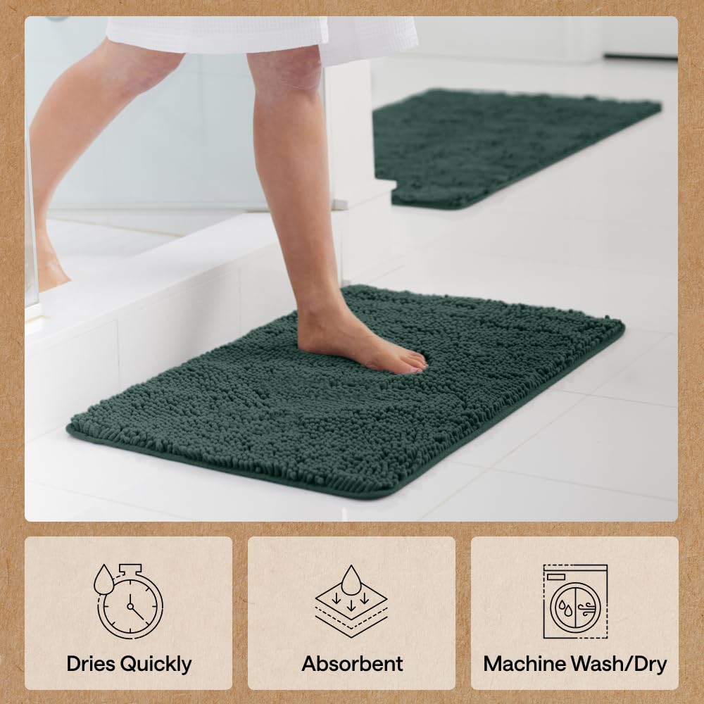 Gorilla Grip fade-resistant bath mat that dries quickly and cleans easily.