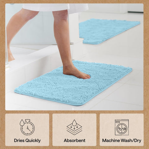 GORILLA GRIP fade-resistant-bath-rug maintains color after machine washing.