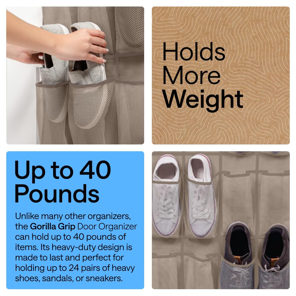 Gorilla Grip four-hook door hanger fits most doors securely