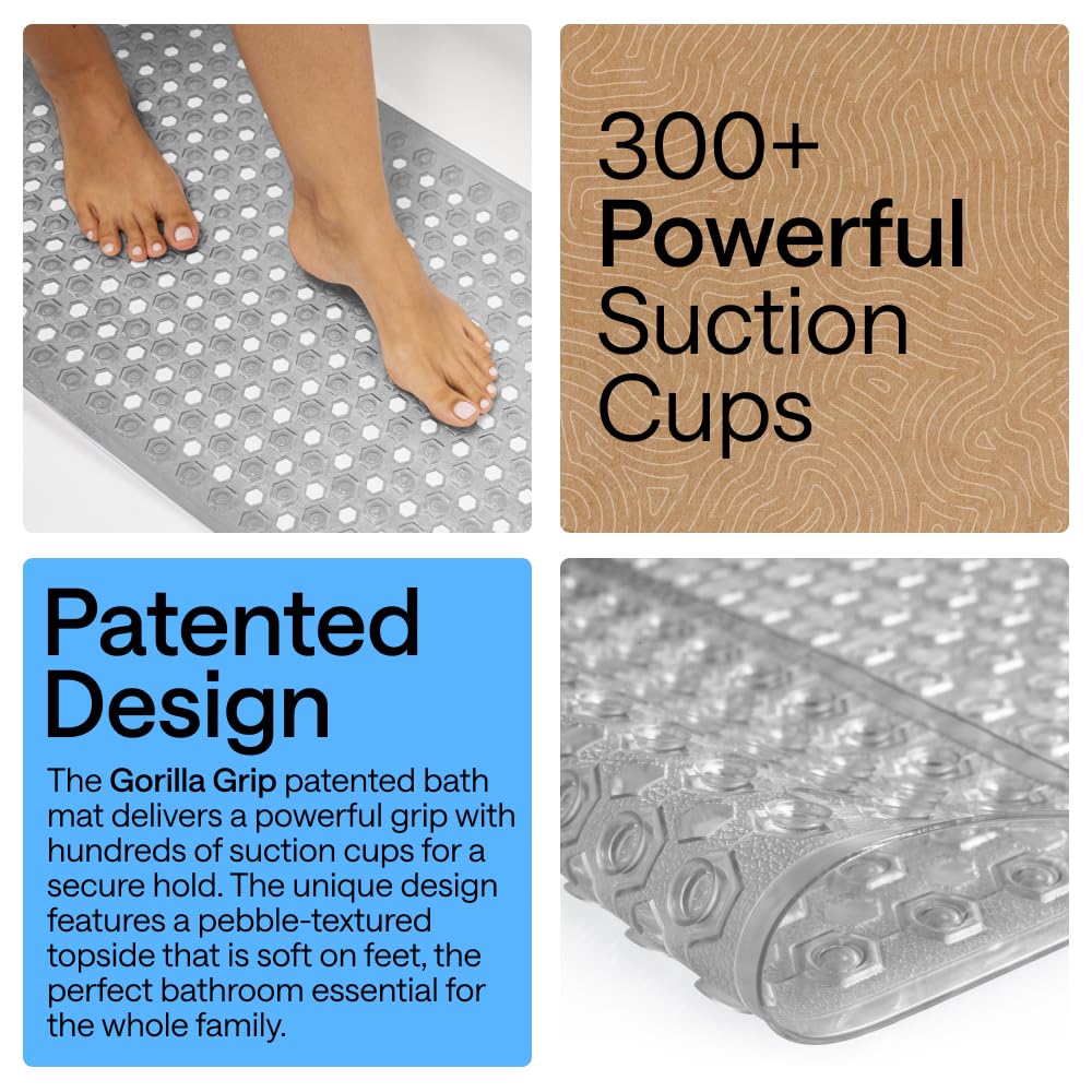 GORILLA GRIP hexagon pebble texture provides soft, traction-enhanced footing