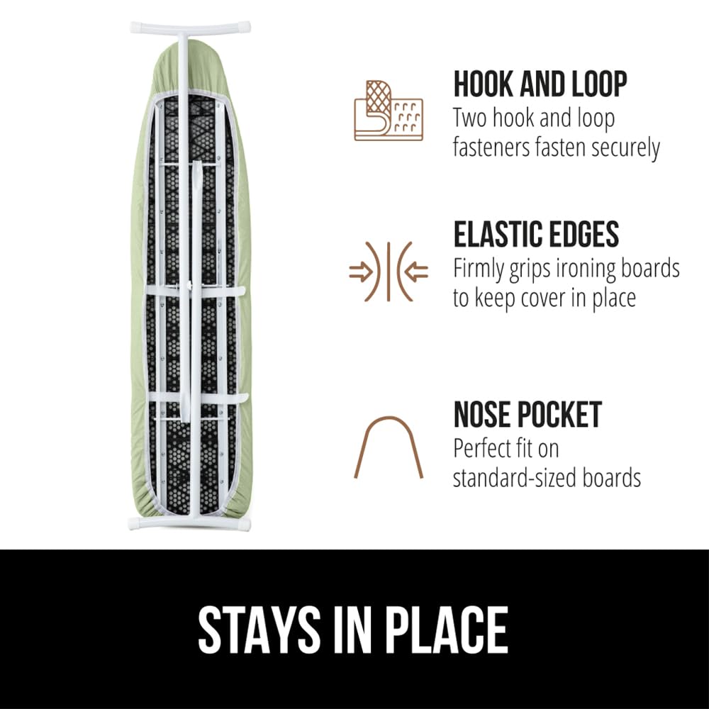 Gorilla Grip elastic-edged ironing board cover stays in place during ironing