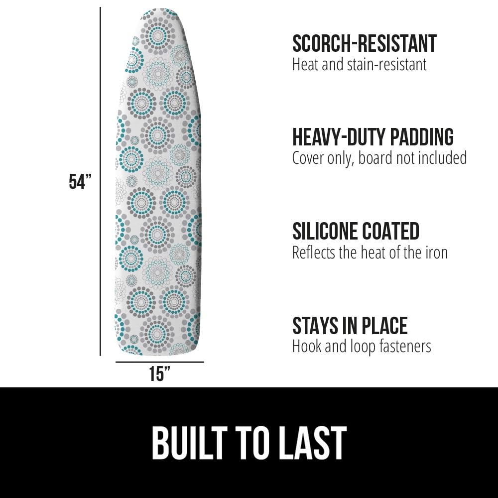 Gorilla Grip ironing pad features extra-thick padding for durable pressing comfort.