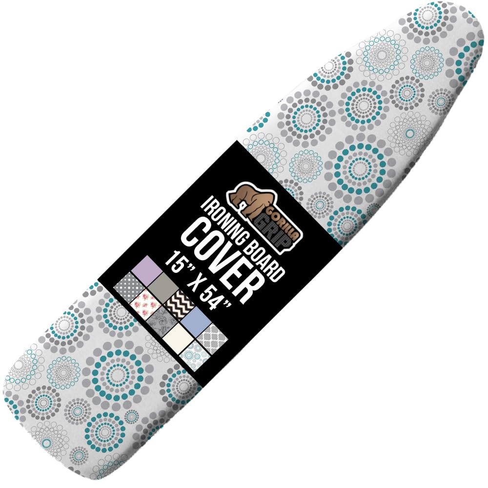 Gorilla Grip ironing cover with silicone-reflective surface for faster wrinkle-free results.