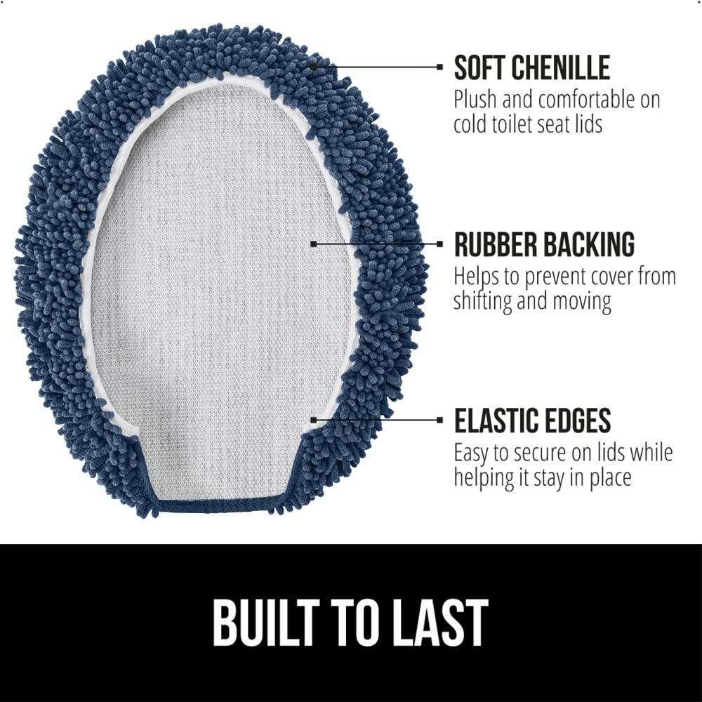 GORILLA GRIP lid cover with rubber backing stays in place during use.