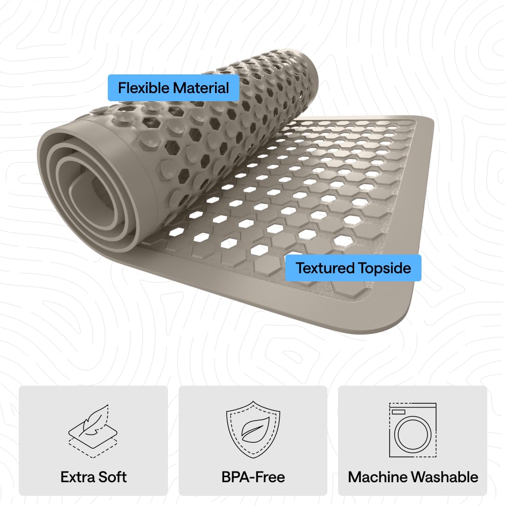 GORILLA GRIP machine-washable bath mat for easy cleaning