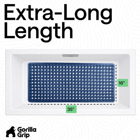 GORILLA GRIP machine-washable mat cleans easily for a fresh bathroom routine.