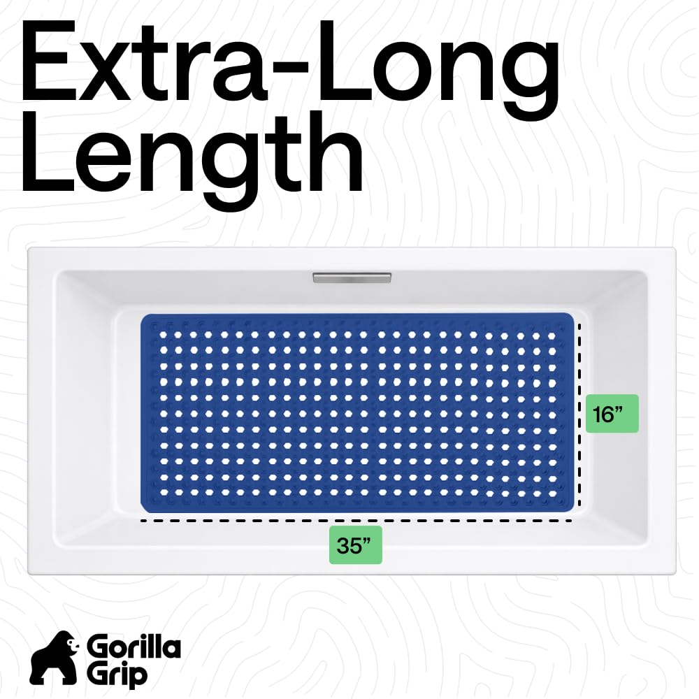 GORILLA GRIP machine washable shower mat simplifies cleaning.
