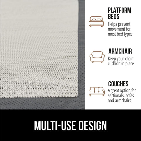 GORILLA GRIP works with mattresses and box springs for stability.