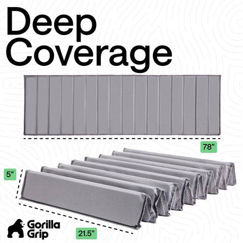 GORILLA GRIP measuring a 78-inch sofa width to confirm fit