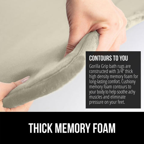 GORILLA GRIP memory foam bath rug, absorbent top surface keeps floors dry