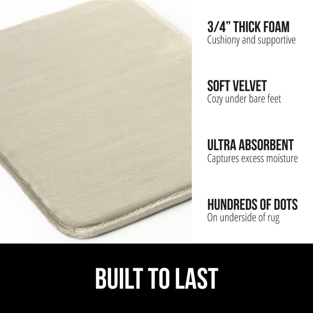 GORILLA GRIP memory foam bath rug, top texture closeup, soft velvet feel