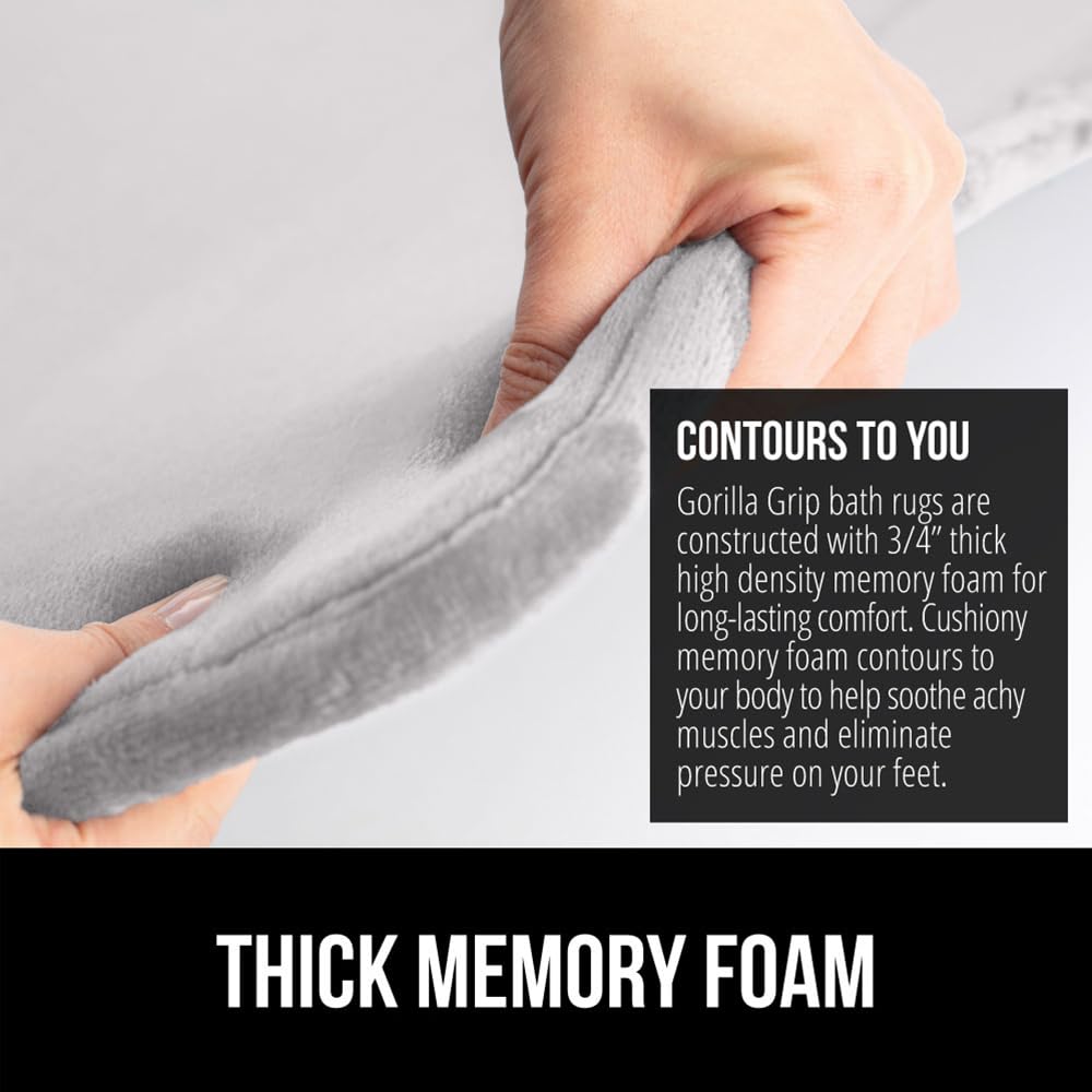 GORILLA GRIP memory foam bath rug absorbent topside soaking up water